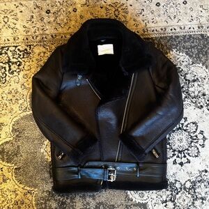 Zara XS Women’s Double-faced long Moto Biker Jacket